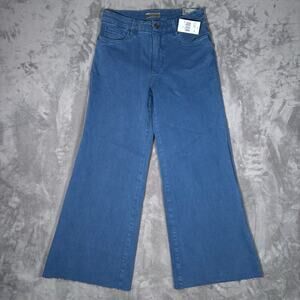 KUT From The Kloth Meg Fab Ab Wide Leg Jeans Marine Blue Size 4 NWT